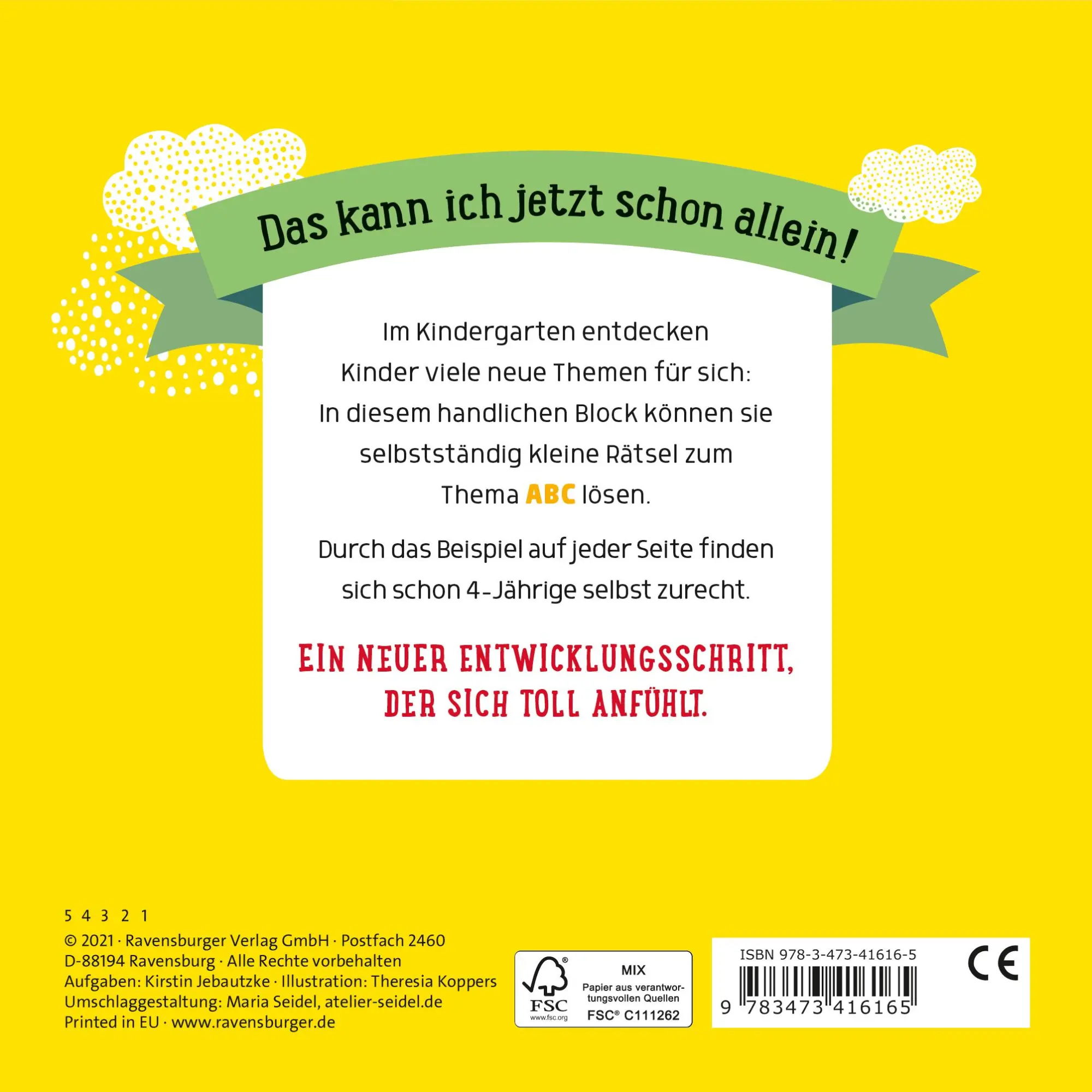 Rückseite: 9783473416165 | Im Kindergarten: Erster Abc-Spaß | Kirstin Jebautzke | Taschenbuch