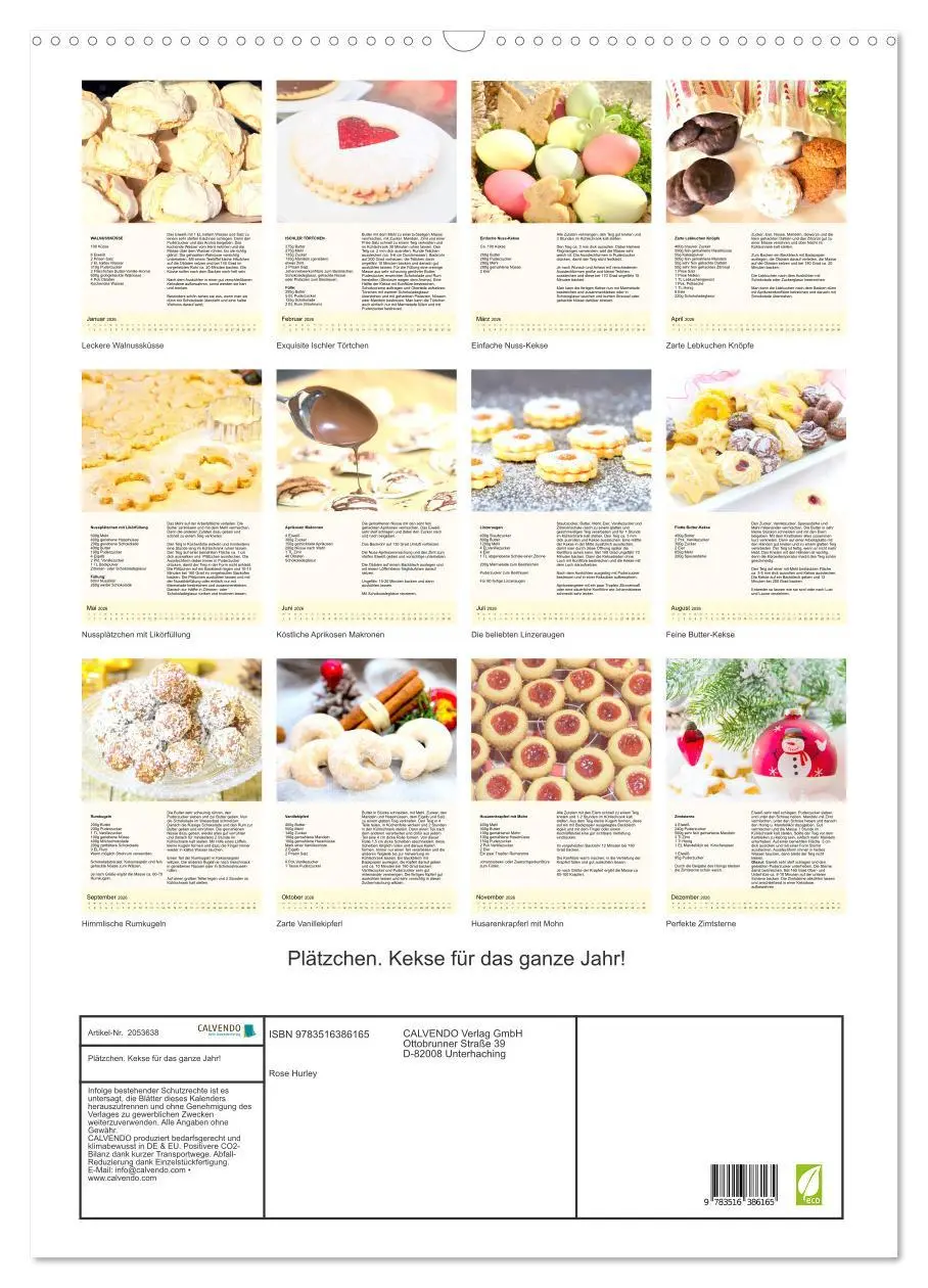 Bild: 9783516386165 | Plätzchen. Kekse für das ganze Jahr! (Wandkalender 2026 DIN A2...