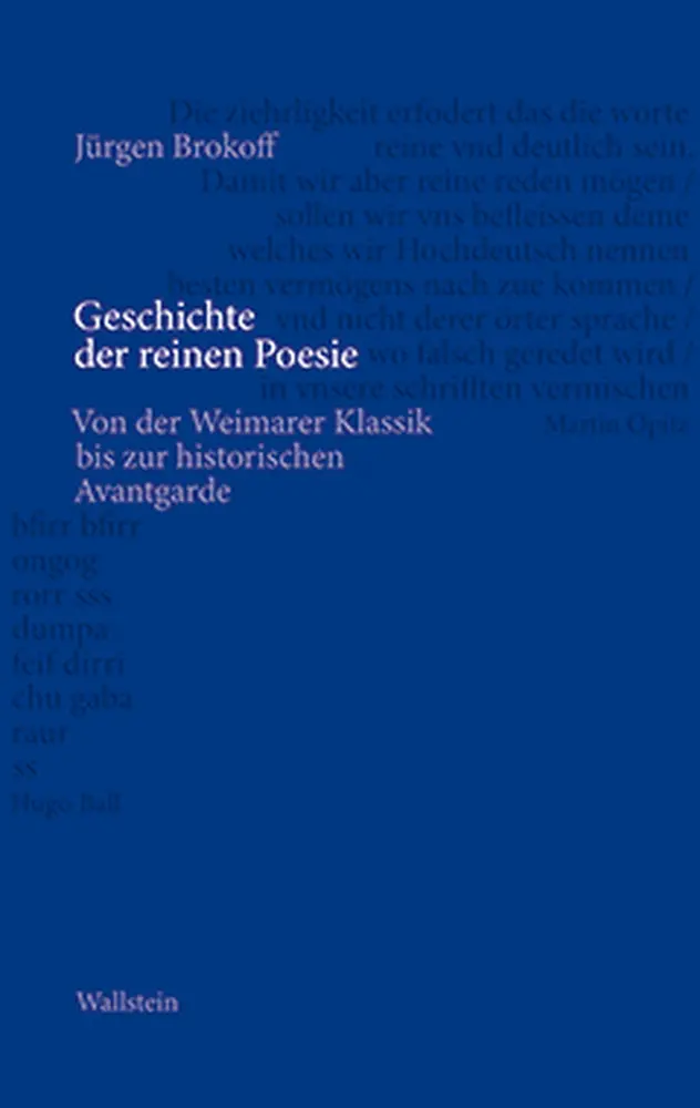 Cover: 9783835306165 | Geschichte der reinen Poesie | Jürgen Brokoff | Buch | 608 S. | 2010