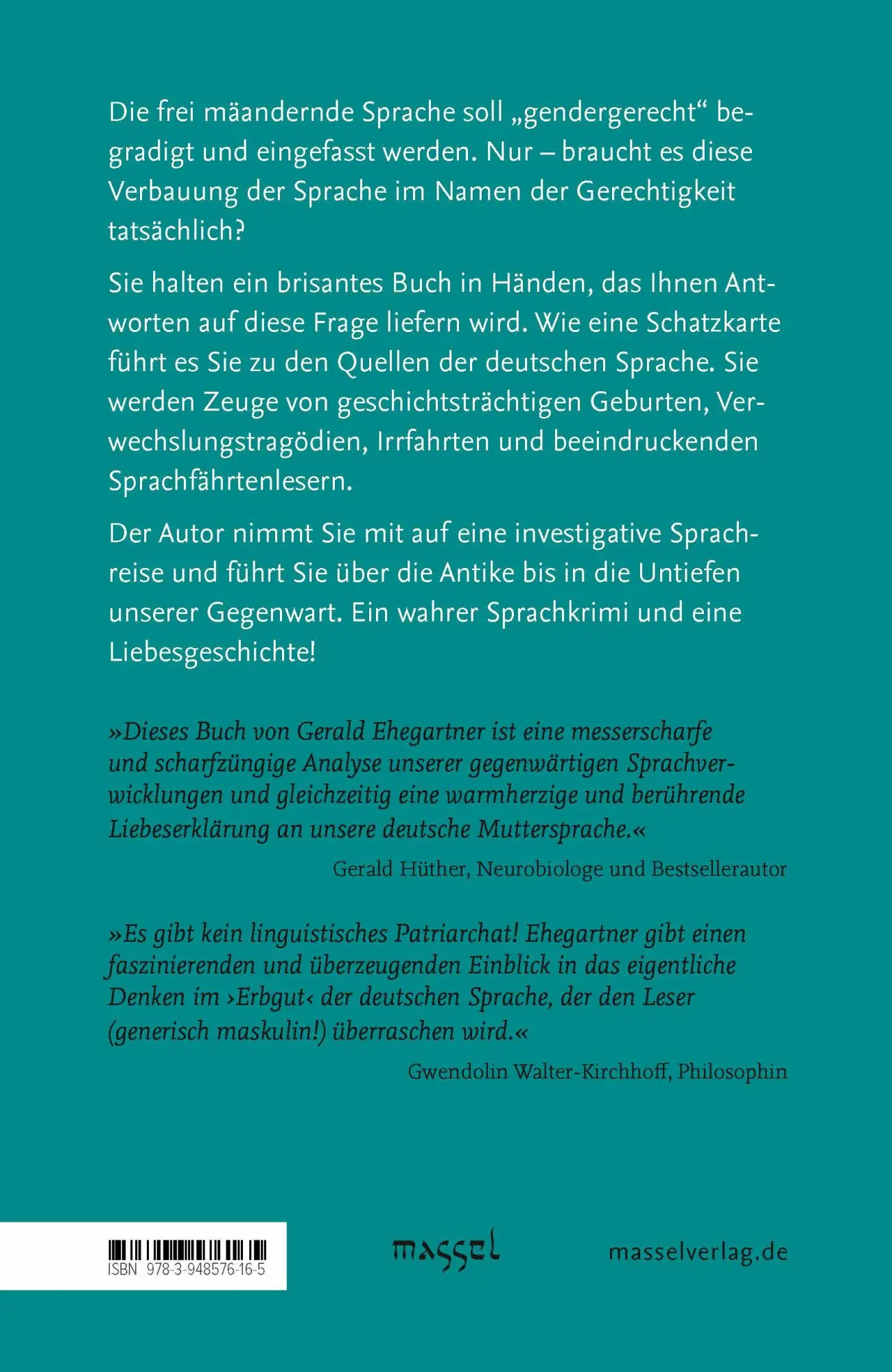 Rückseite: 9783948576165 | Ausgegendert | Gerald Ehegartner | Taschenbuch | 112 S. | Deutsch