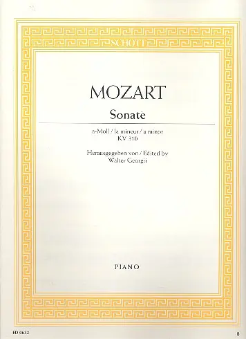Cover: 9790001086165 | Sonate A Kv310 | Wolfgang Amadeus Mozart | Buch | Schott Music