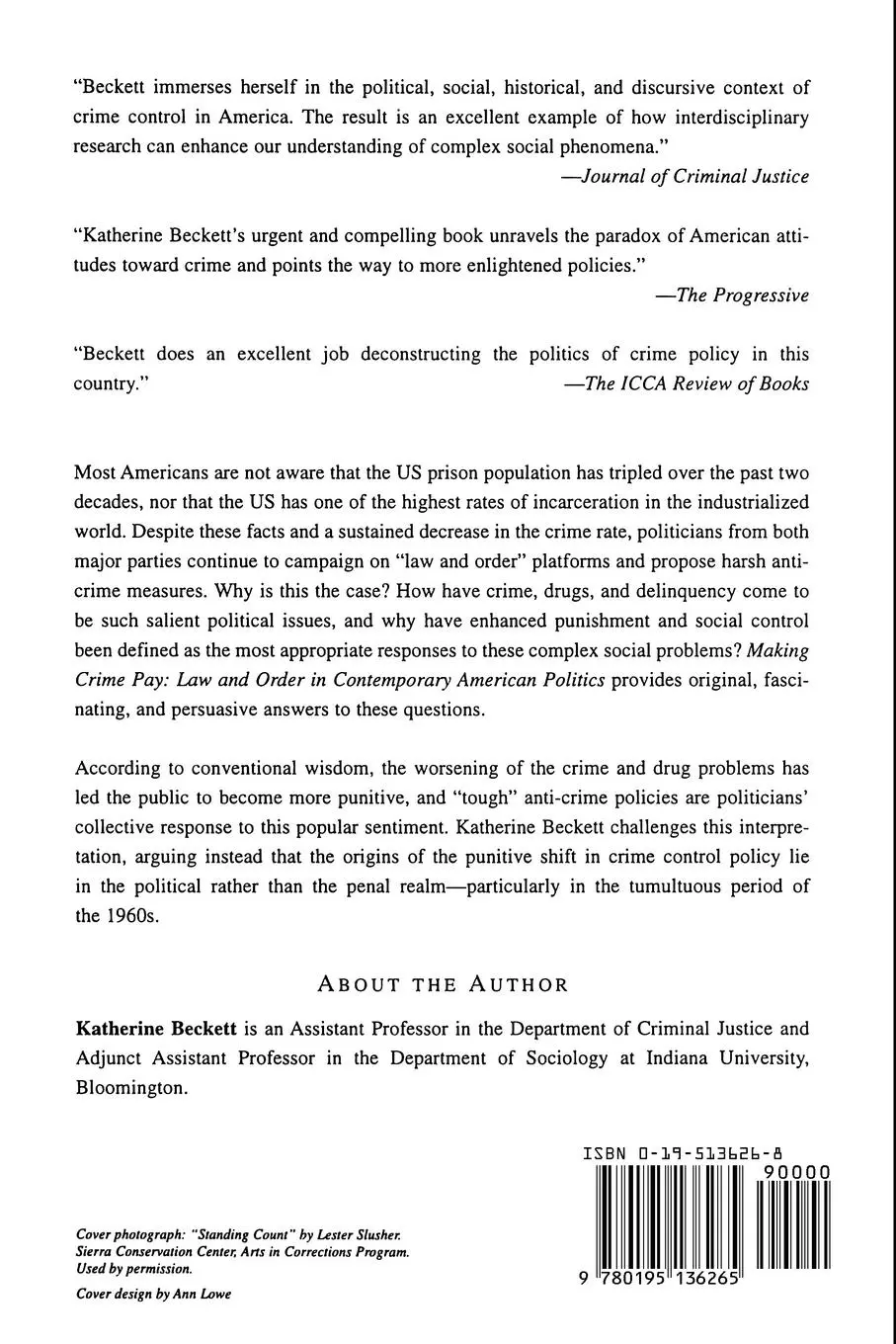 Rückseite: 9780195136265 | Making Crime Pay | Law &amp; Order in Contemporary American Politics
