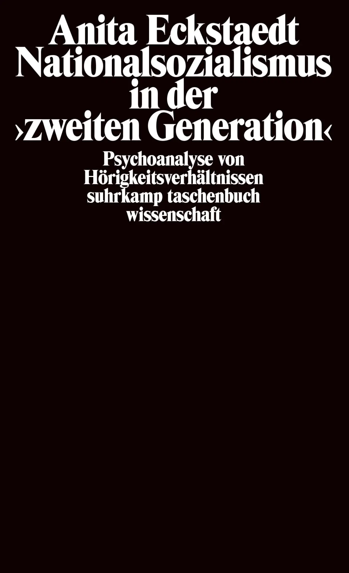 Cover: 9783518286265 | Nationalsozialismus in der 'zweiten Generation' | Anita Eckstaedt