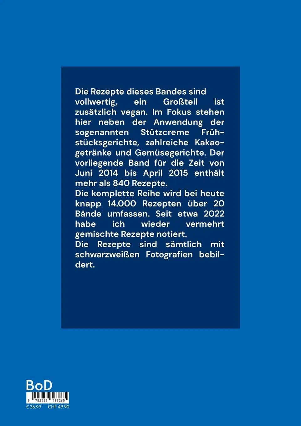 Rückseite: 9783759786265 | Meine Rezeptebibliothek 9 | Juni 2014 bis April 2015 | Wilkesmann