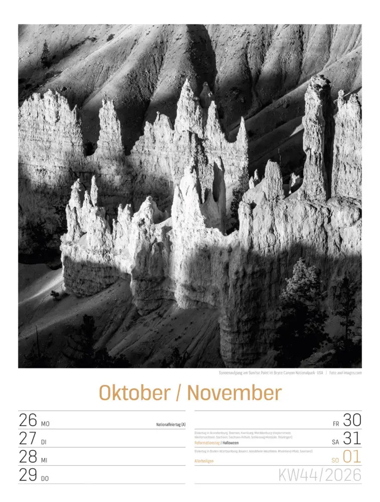 Bild: 9783838436265 | Silent Nature Wochenplaner Kalender 2026 | Ackermann Kunstverlag GmbH