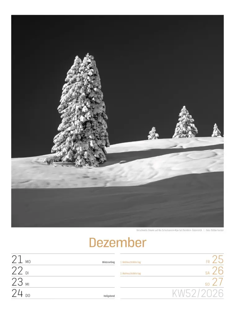 Bild: 9783838436265 | Silent Nature Wochenplaner Kalender 2026 | Ackermann Kunstverlag GmbH