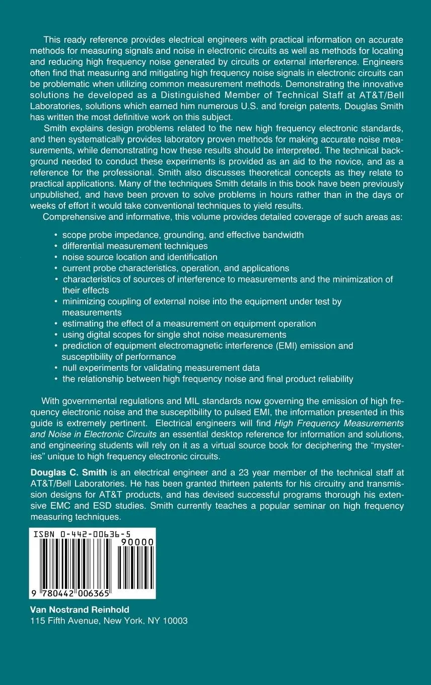 Rückseite: 9780442006365 | High Frequency Measurements and Noise in Electronic Circuits | Smith