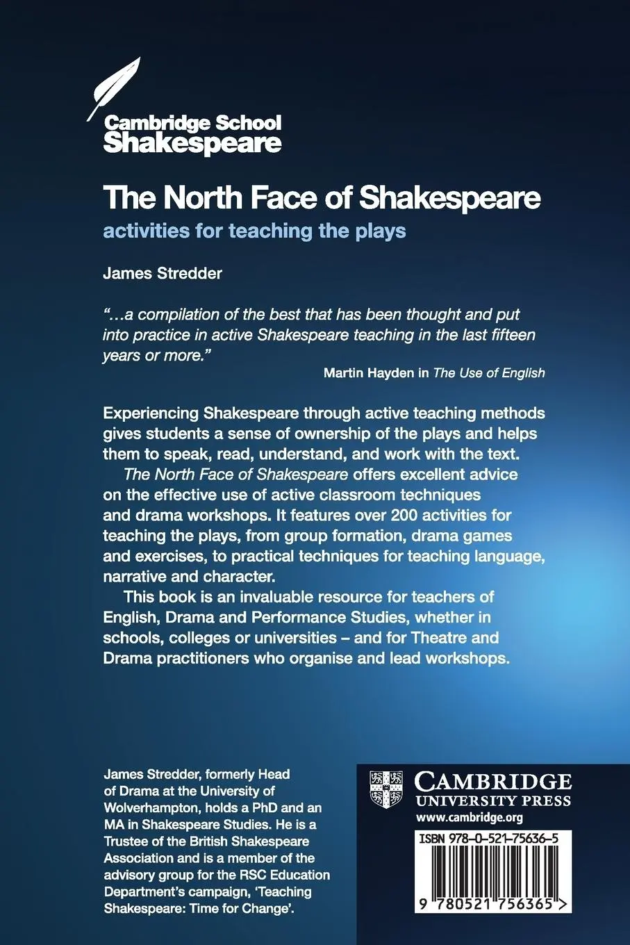 Rückseite: 9780521756365 | The North Face of Shakespeare | James Stredder | Taschenbuch | 2009