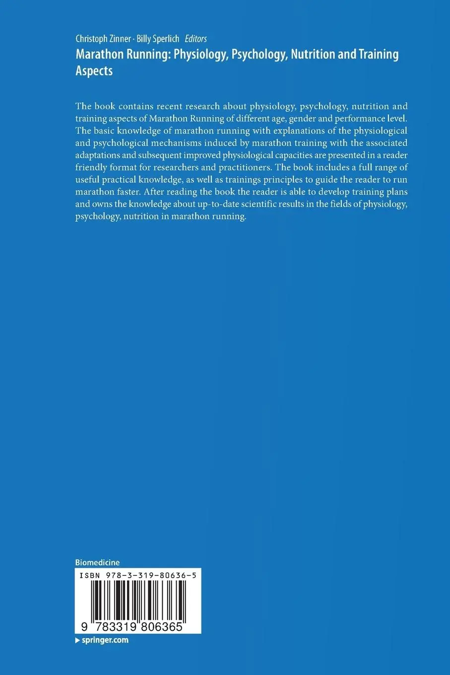Rückseite: 9783319806365 | Marathon Running: Physiology, Psychology, Nutrition and Training...