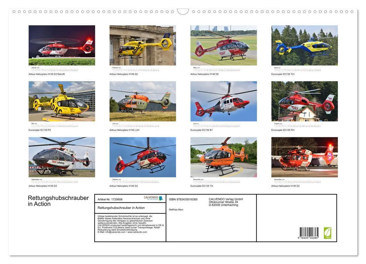 Bild: 9783435016365 | Rettungshubschrauber in Action (Wandkalender 2025 DIN A2 quer),...