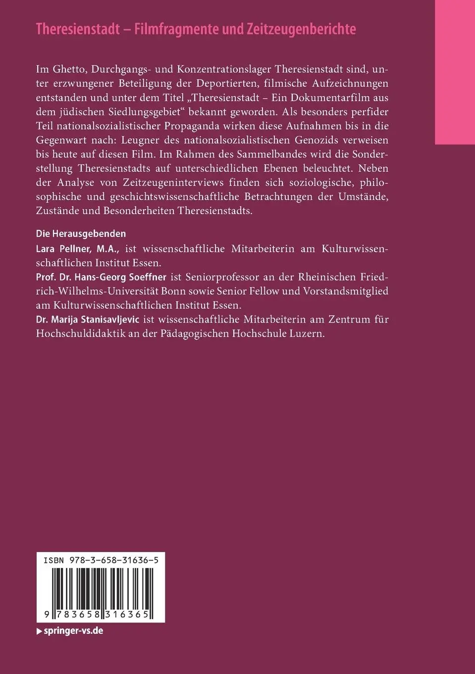 Rückseite: 9783658316365 | Theresienstadt - Filmfragmente und Zeitzeugenberichte | Taschenbuch