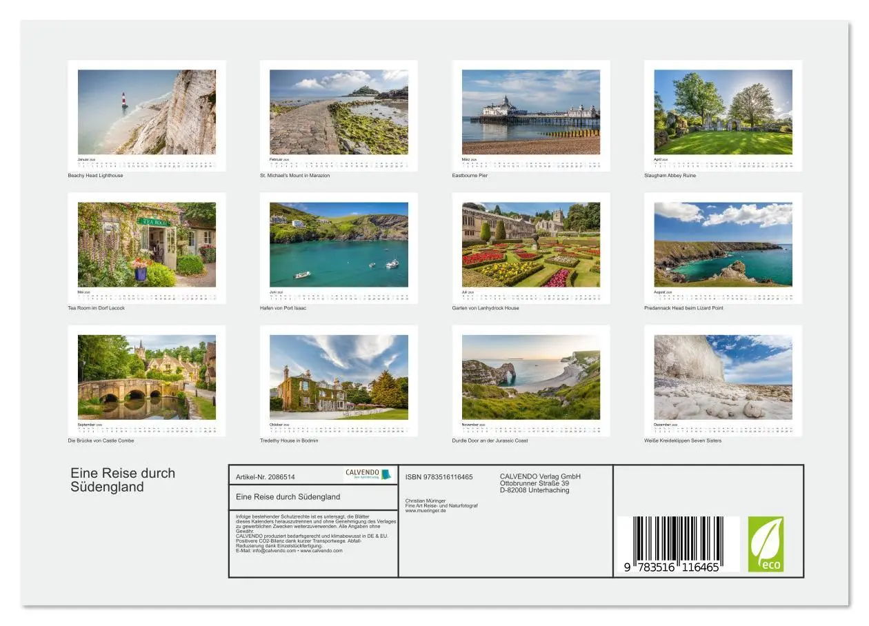 Bild: 9783516116465 | Eine Reise durch Südengland (Wandkalender 2026 DIN A4 quer),...