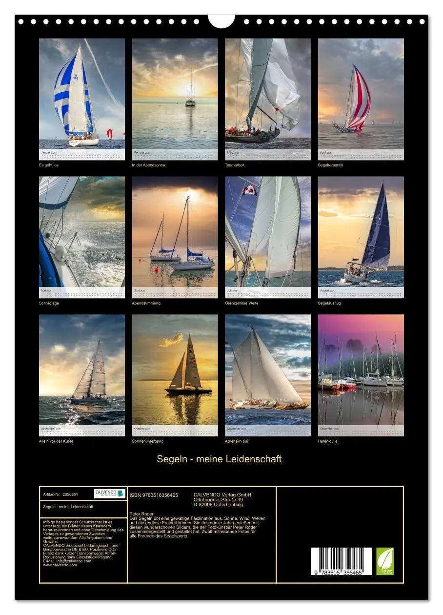 Bild: 9783516356465 | Segeln - meine Leidenschaft (Wandkalender 2026 DIN A3 hoch),...