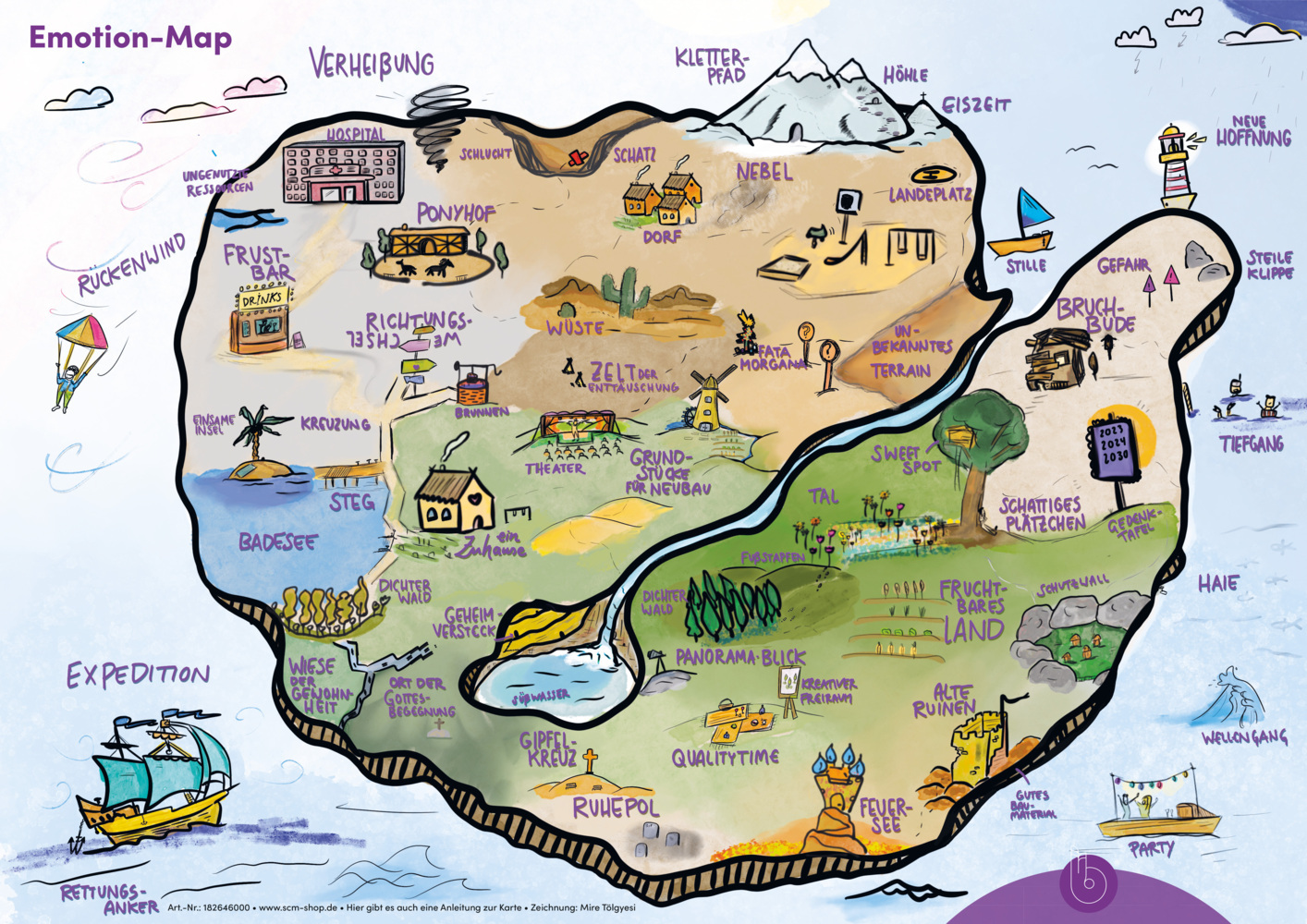 Cover: 9783870926465 | Emotion-Map | Landkarte der Gefühle | Mire Tölgyesi | Poster | Deutsch