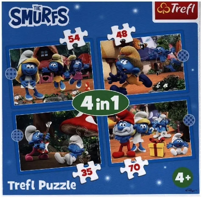 Cover: 5900511346565 | 4 in 1 Puzzle - Die Schlümpfe | Spiel | In Kartonage | 34656 | 2025