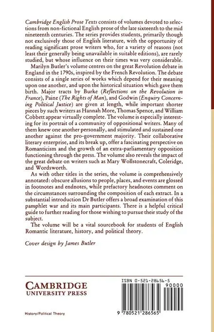 Rückseite: 9780521286565 | Burke, Paine, Godwin and the Revolution Controversy | Marilyn Butler