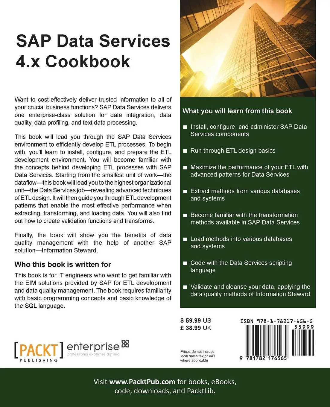 Rückseite: 9781782176565 | SAP Data Services 4.x Cookbook | Ivan Shomnikov | Taschenbuch | 2015