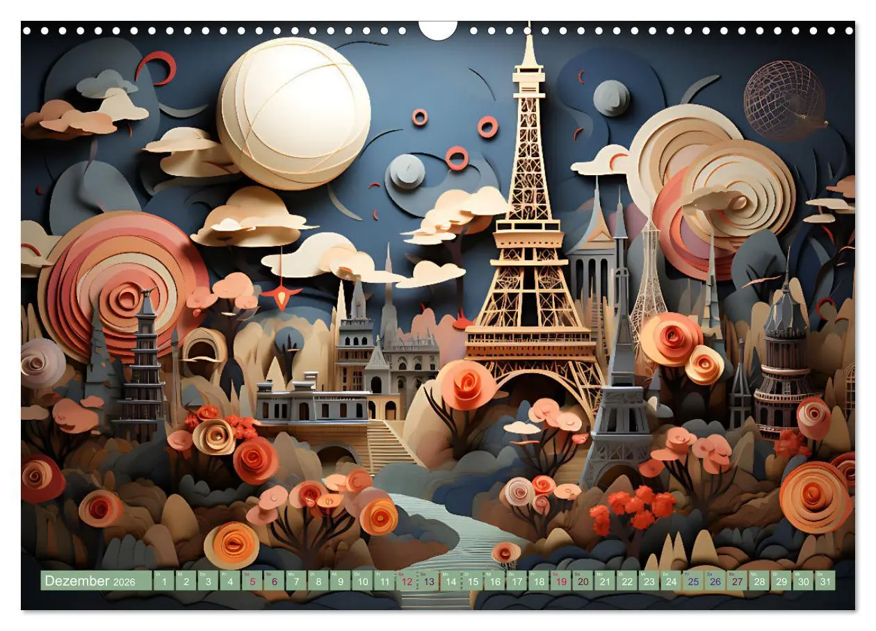 Bild: 9783457496565 | Papierschicktkunst - farbenfohe Städte (Wandkalender 2026 DIN A3...