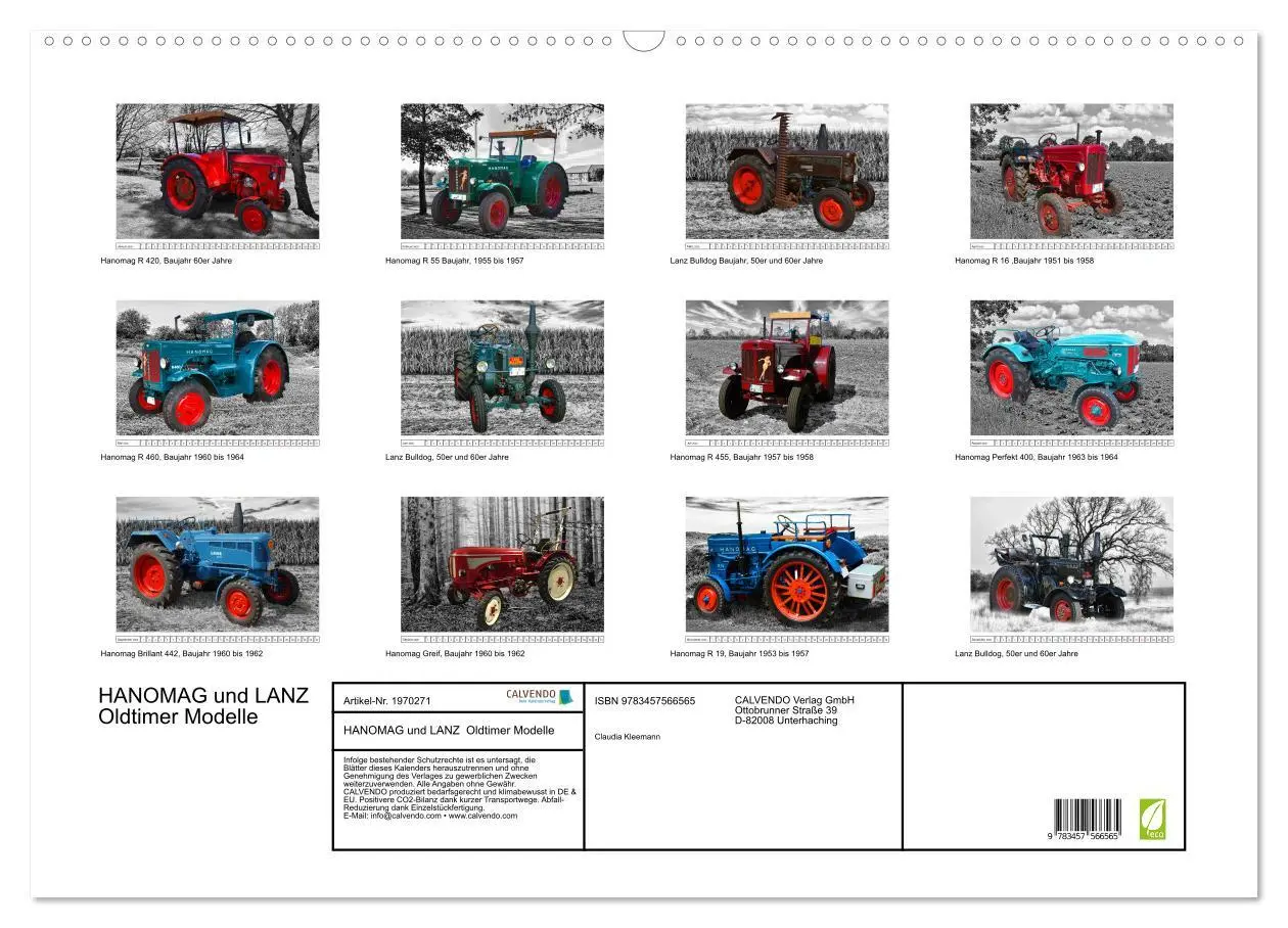 Bild: 9783457566565 | HANOMAG und LANZ Oldtimer Modelle (Wandkalender 2026 DIN A2 quer),...
