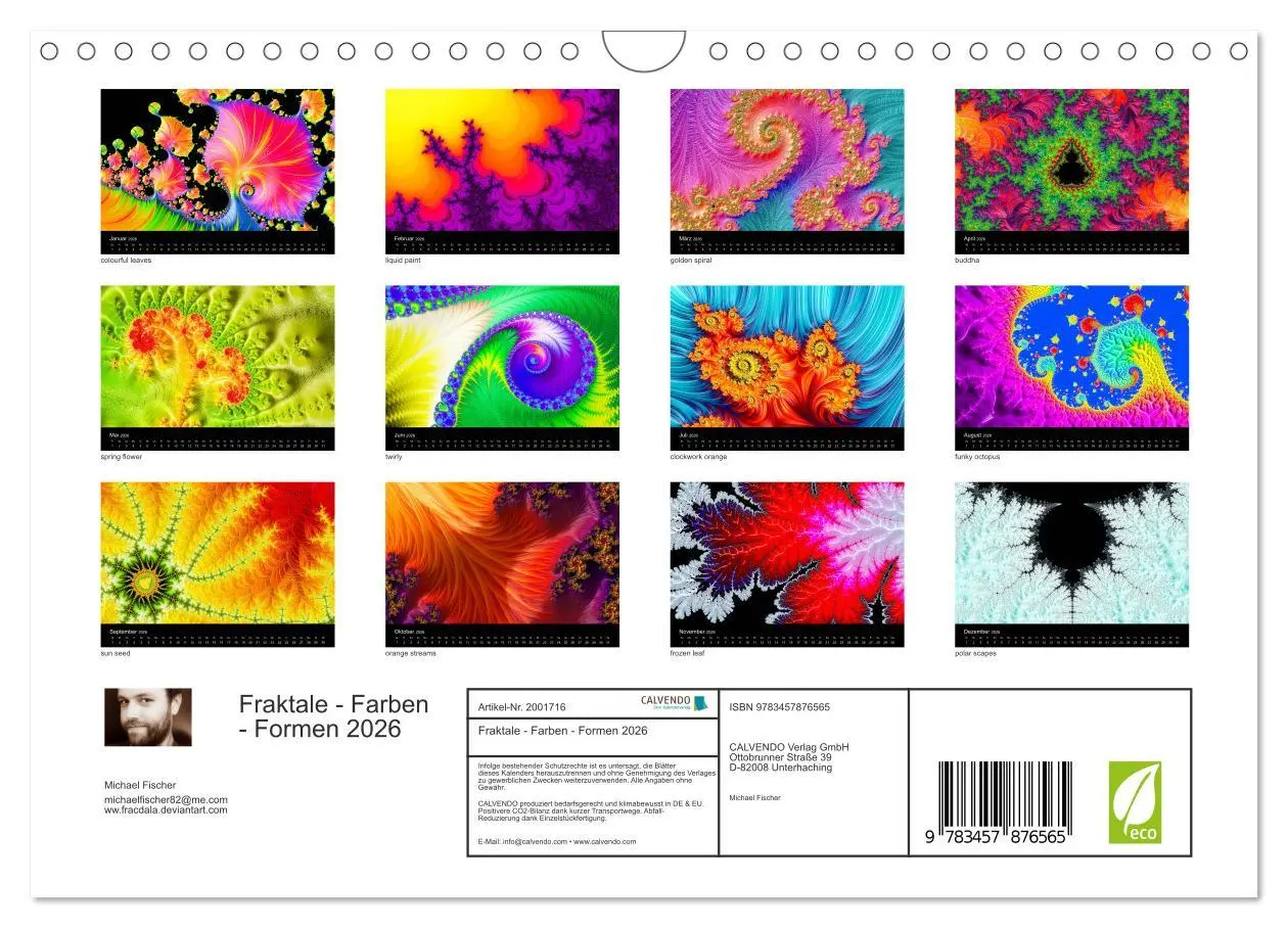 Bild: 9783457876565 | Fraktale - Farben - Formen 2026 (Wandkalender 2026 DIN A4 quer),...