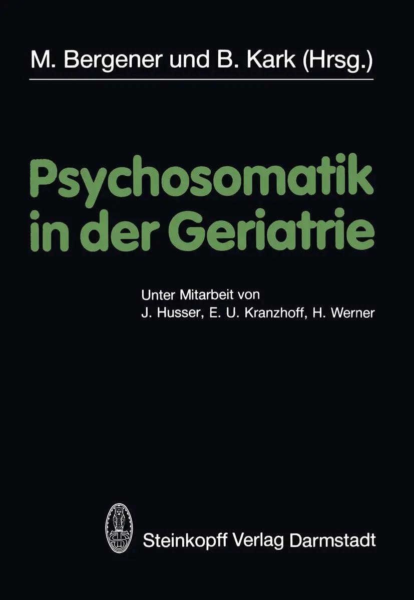 Cover: 9783798506565 | Psychosomatik in der Geriatrie | B. Kark (u. a.) | Taschenbuch | viii