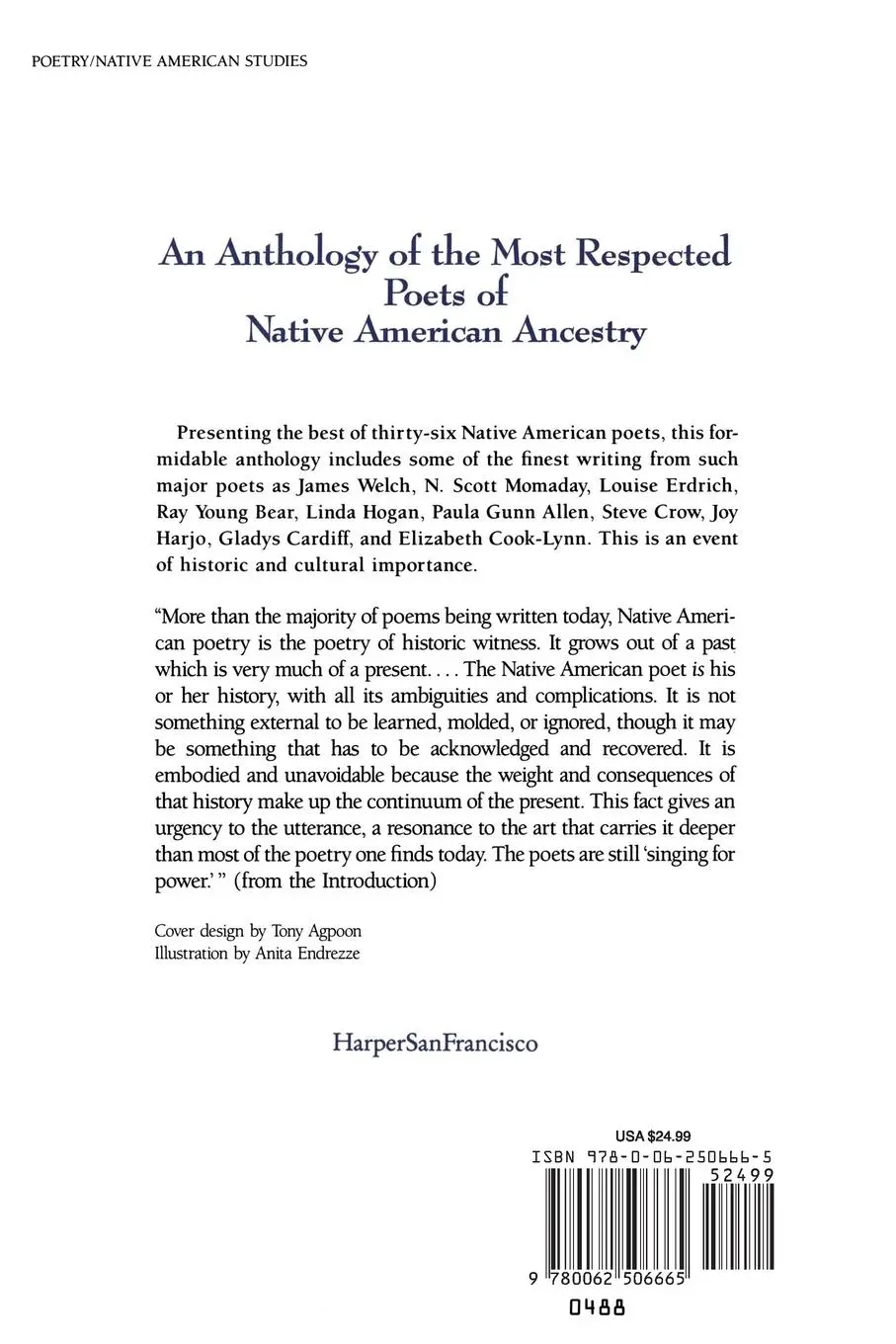 Rückseite: 9780062506665 | Harper's Anthology of Twentieth Century Native American Poetry | Buch