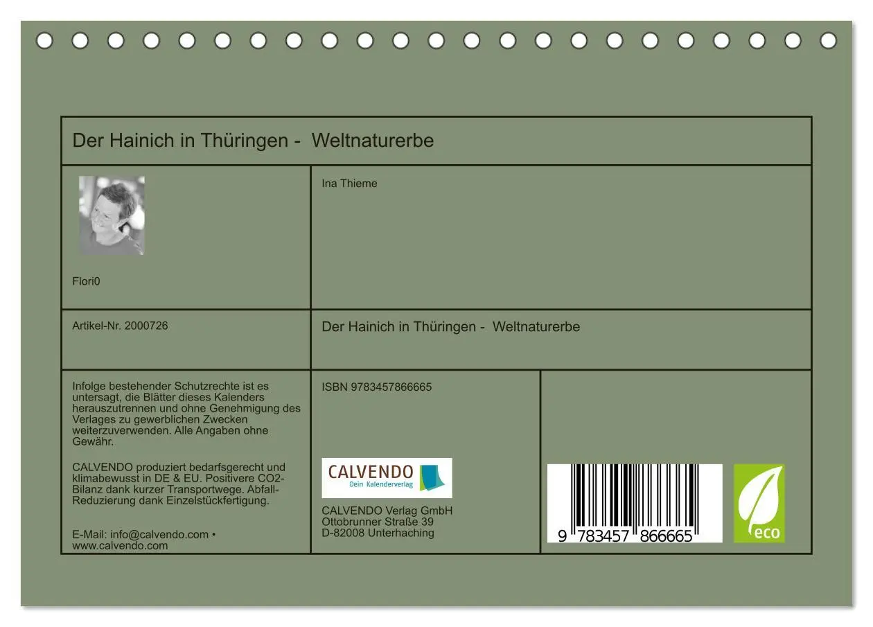 Bild: 9783457866665 | Der Hainich in Thüringen - Weltnaturerbe (Tischkalender 2026 DIN A5...