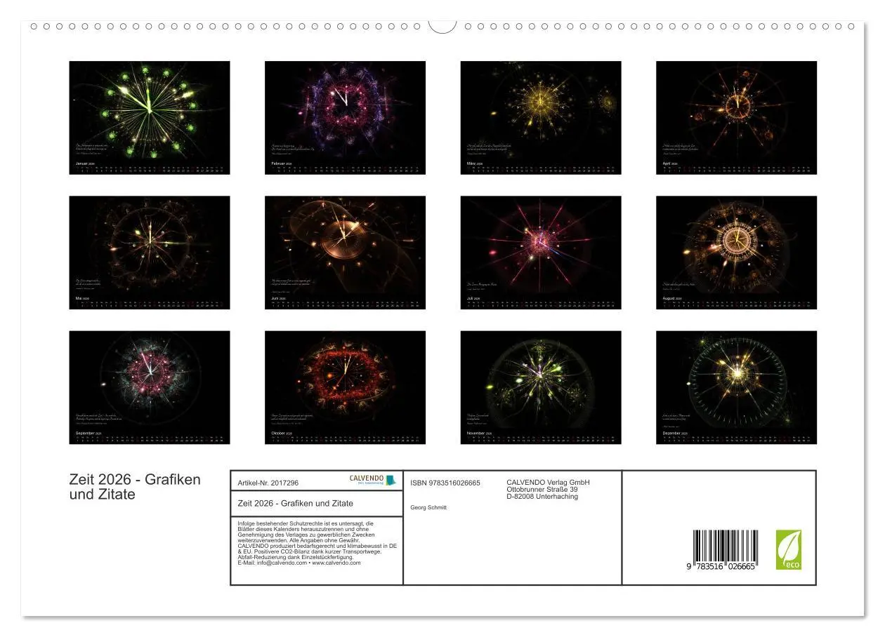 Bild: 9783516026665 | Zeit 2026 - Grafiken und Zitate (hochwertiger Premium Wandkalender...