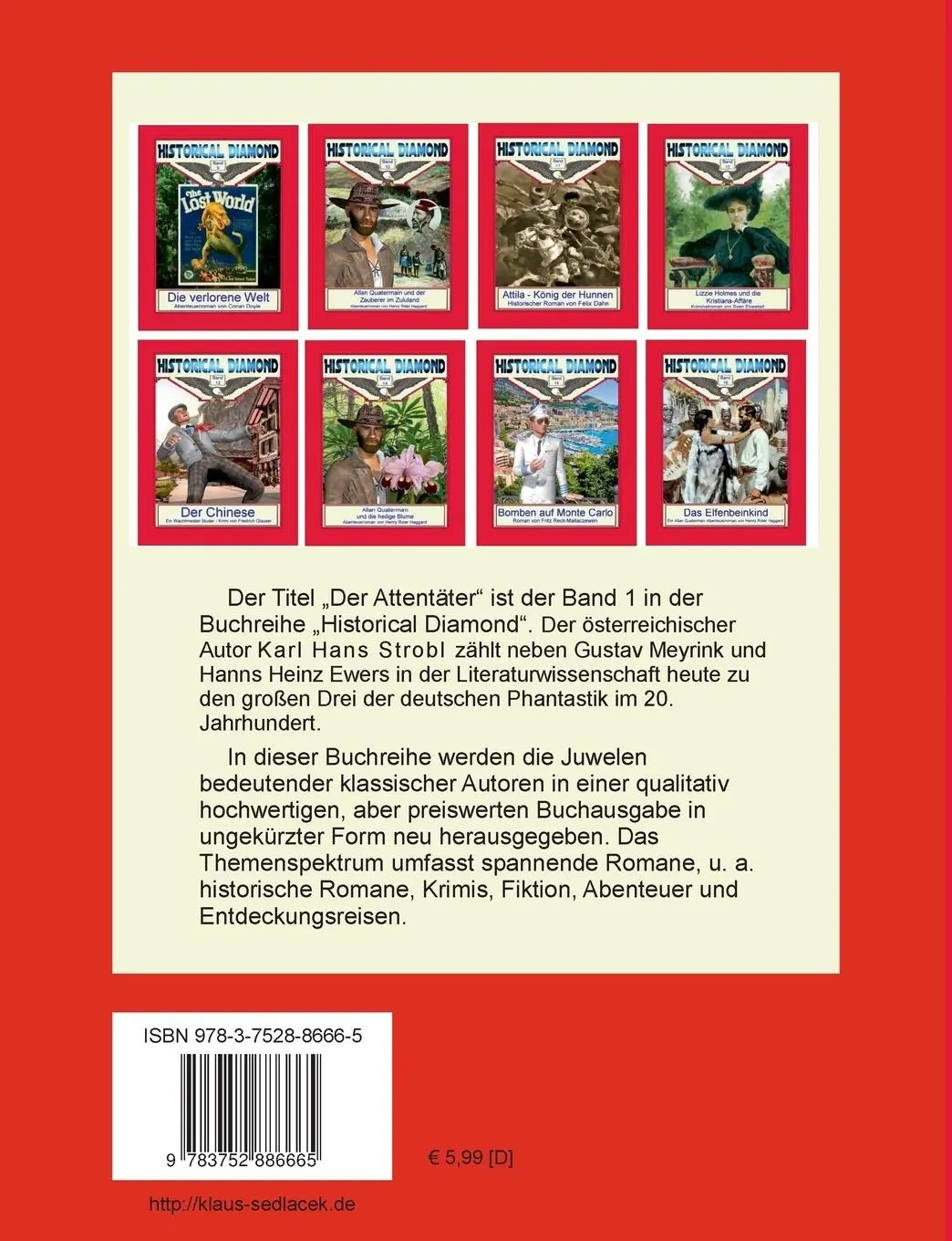 Rückseite: 9783752886665 | Der Attentäter | Roman | Karl Hans Strobl | Taschenbuch | 96 S. | 2021
