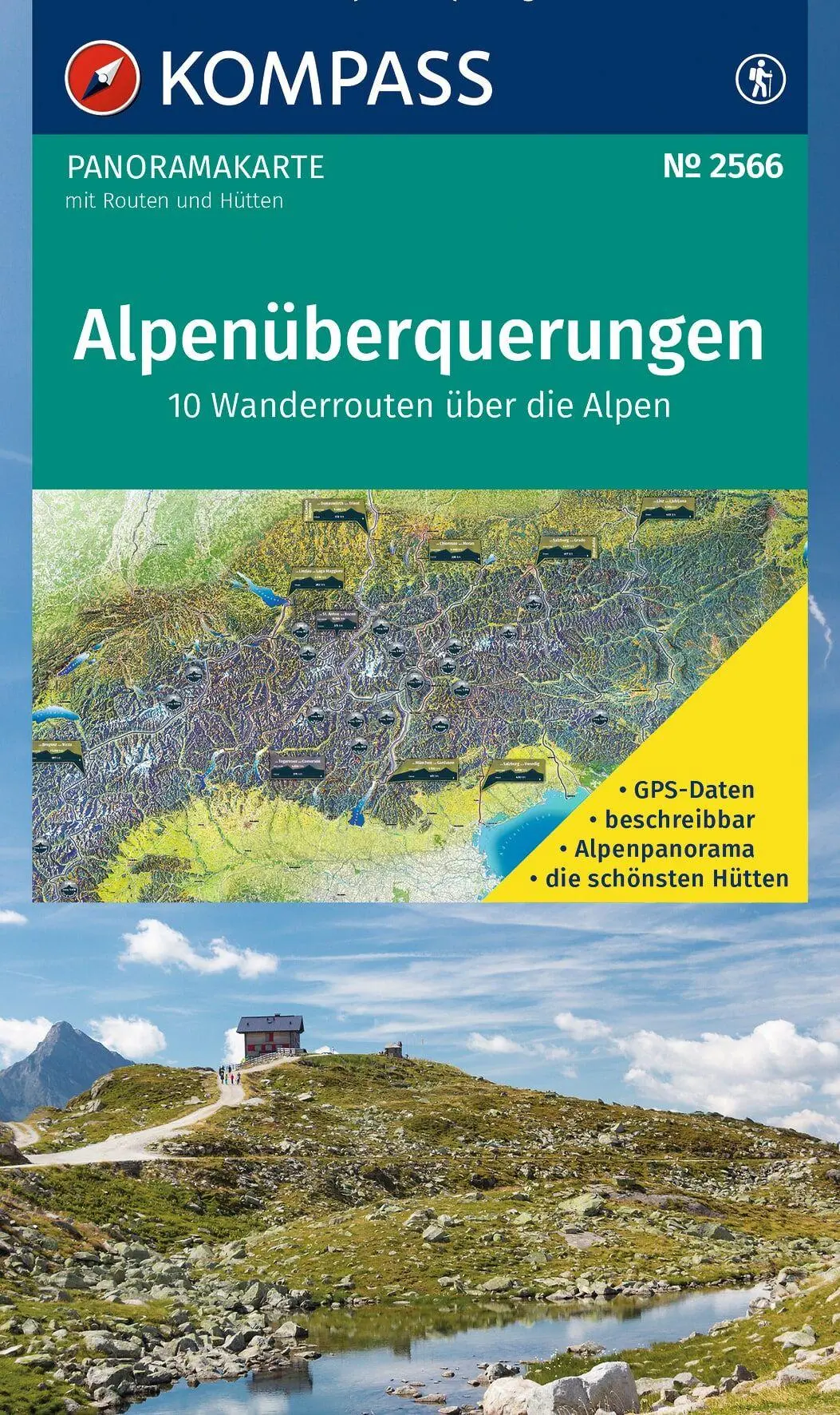 Cover: 9783991546665 | KOMPASS Fernwegekarte Alpenüberquerungen Panorama 1:2 Mio. | Deutsch