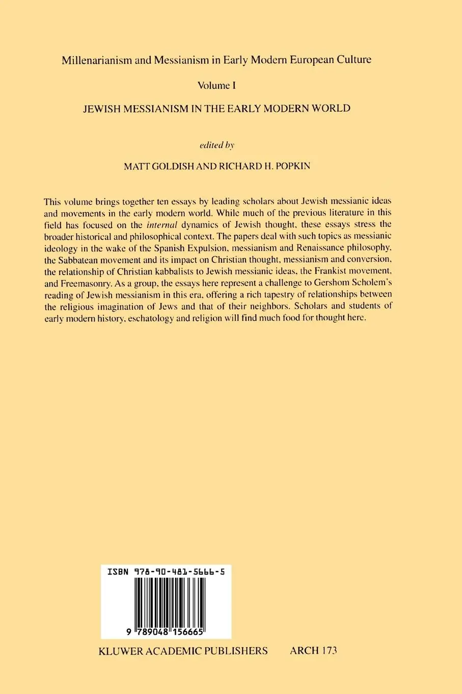Rückseite: 9789048156665 | Millenarianism and Messianism in Early Modern European Culture | Buch