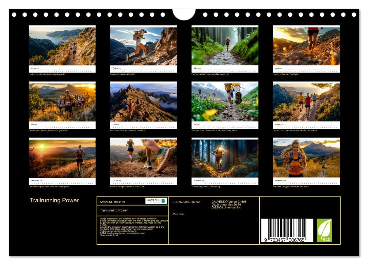 Bild: 9783457306765 | Trailrunning Power (Wandkalender 2026 DIN A4 quer), CALVENDO...