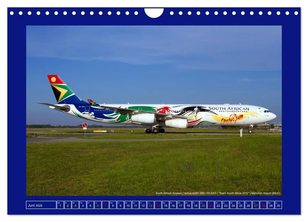 Bild: 9783457546765 | Bunte Airliner (Wandkalender 2026 DIN A4 quer), CALVENDO...