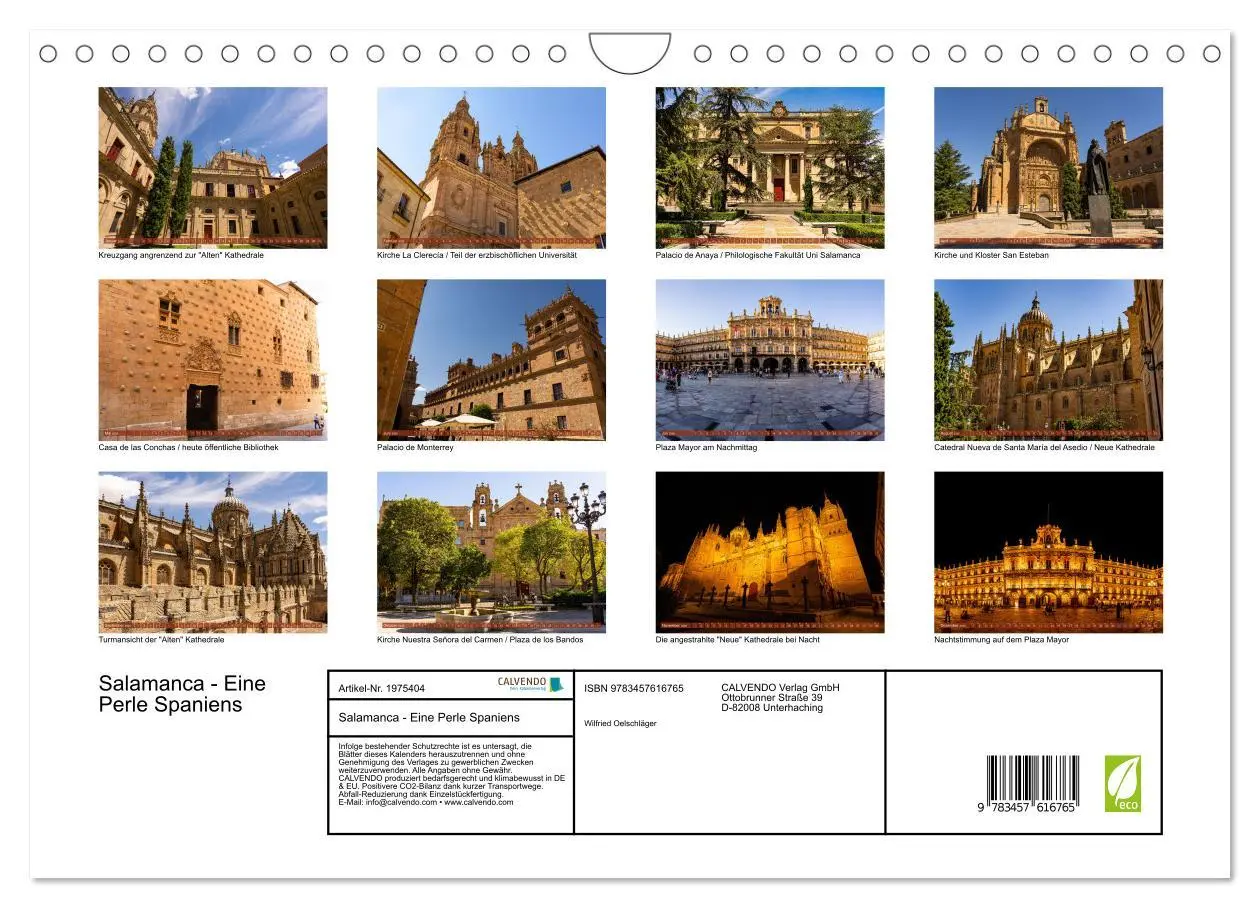Bild: 9783457616765 | Salamanca - Eine Perle Spaniens (Wandkalender 2026 DIN A4 quer),...