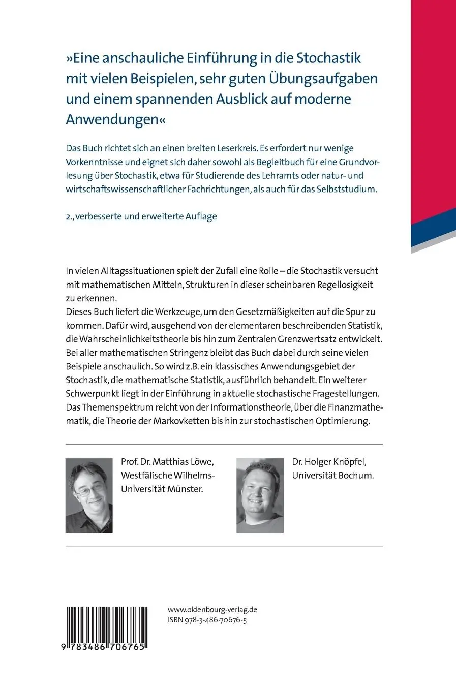 Rückseite: 9783486706765 | Stochastik - Struktur im Zufall | Holger Knöpfel (u. a.) | Buch | IX