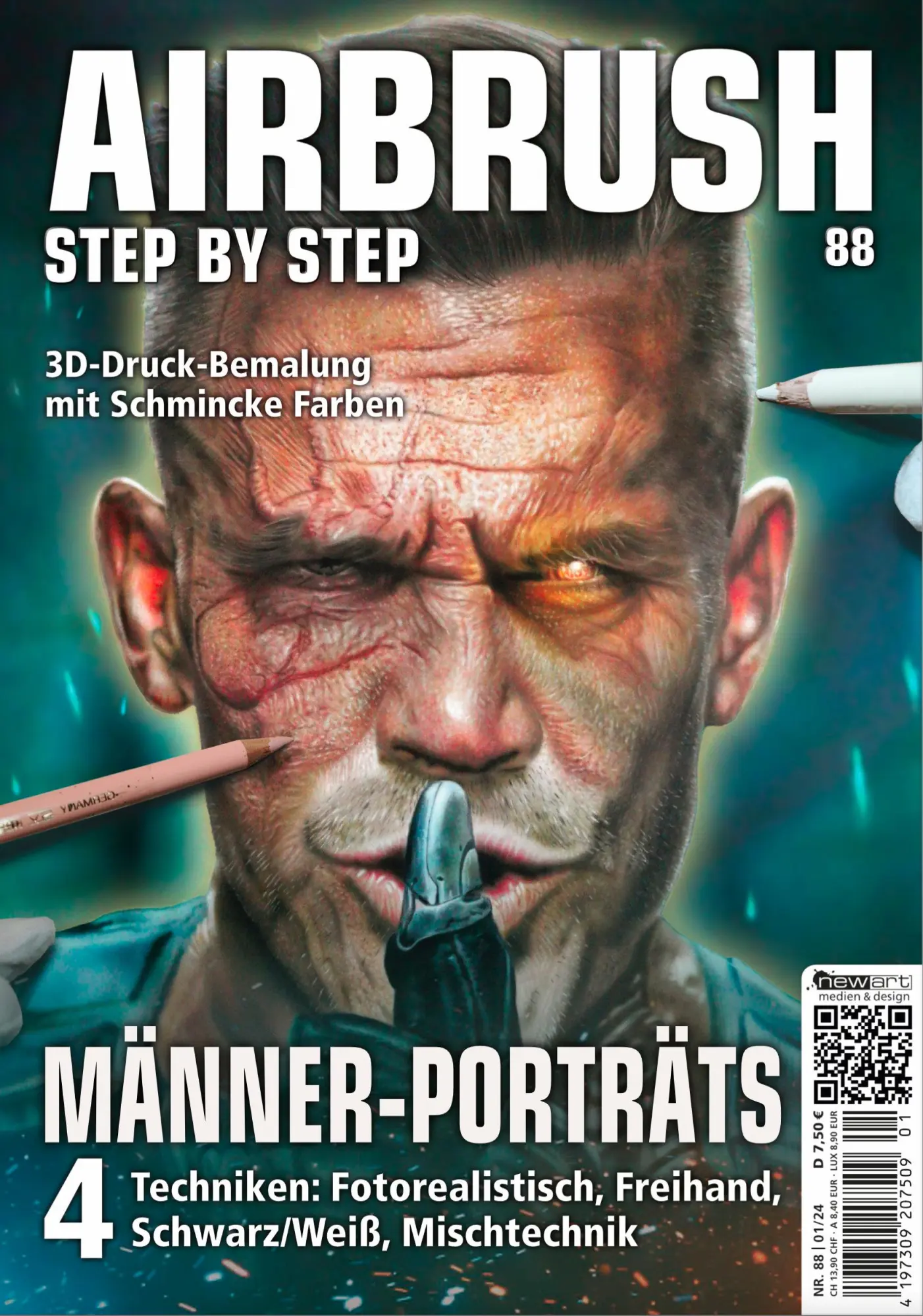 Cover: 9783941656765 | Airbrush Step by Step 88 | Männer-Porträts | Benjamin Zikoll (u. a.)