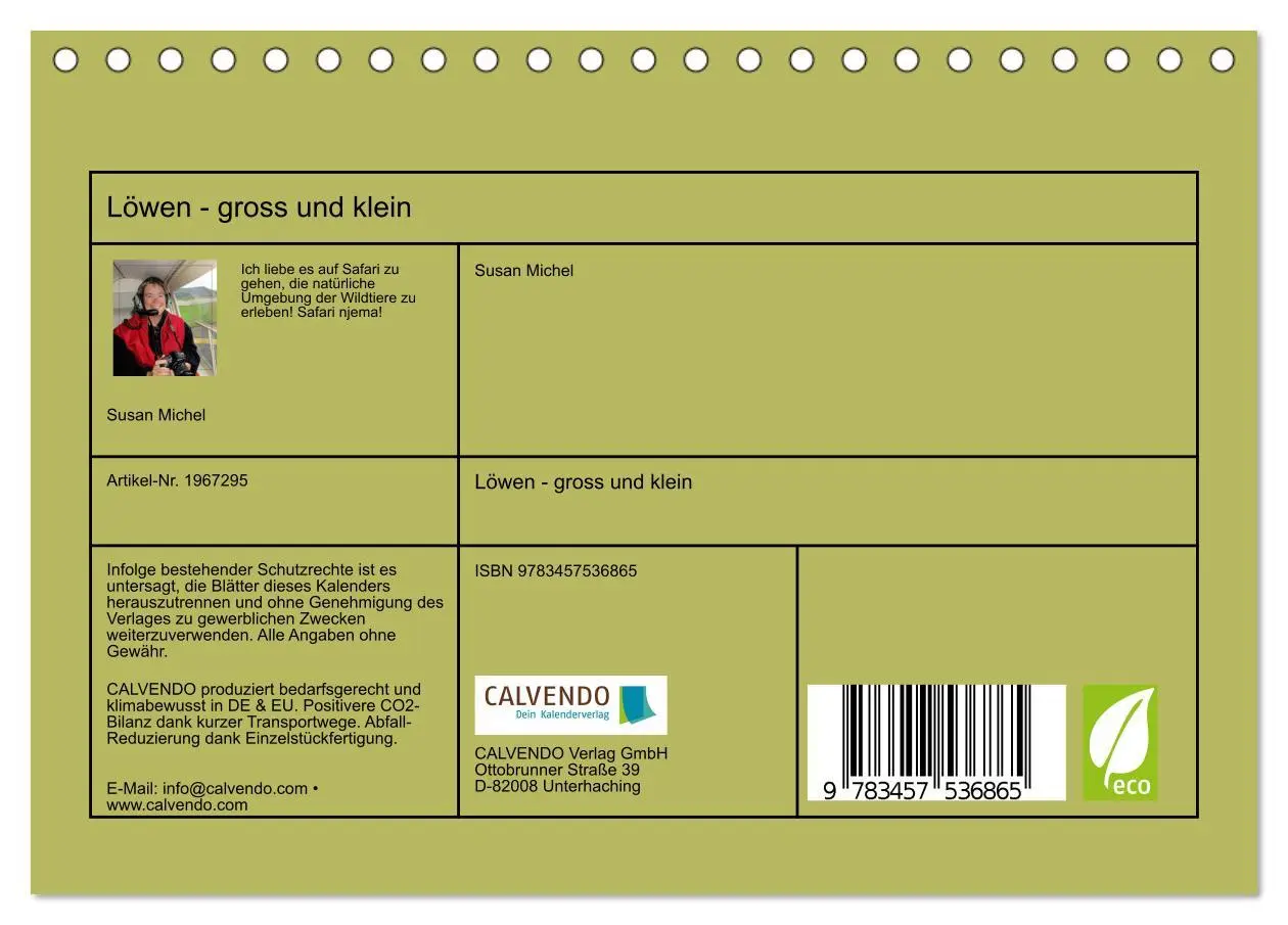 Bild: 9783457536865 | Löwen - gross und klein (Tischkalender 2026 DIN A5 quer), CALVENDO...