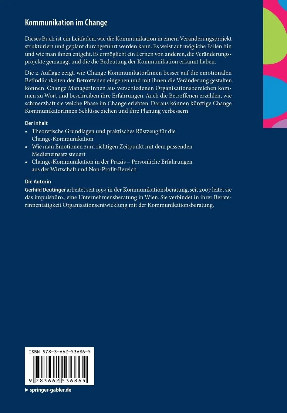 Rückseite: 9783662536865 | Kommunikation im Change | Gerhild Deutinger | Taschenbuch | XXV | 2017