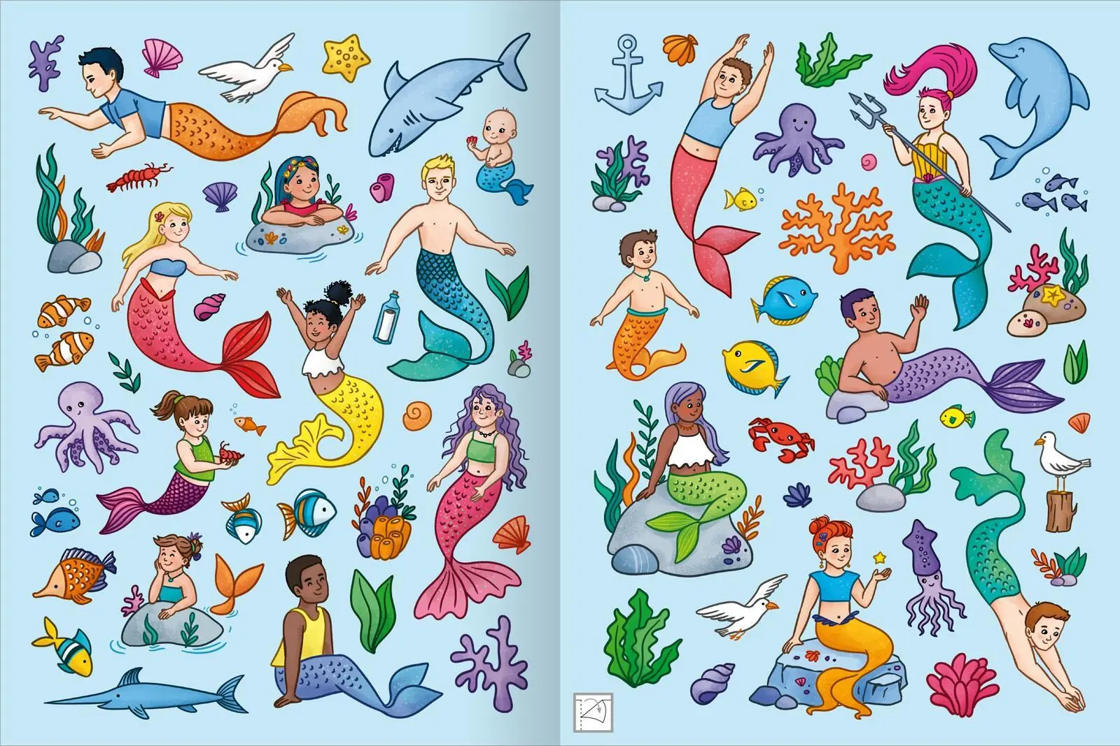 Bild: 9783845856865 | Mein schillerndes Stickerheft - Im Reich der Meerjungfrauen | Zippel