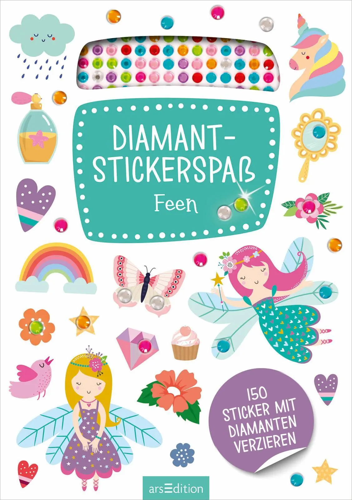 Bild: 4014489136965 | Diamant-Stickerspaß Feen | 150 Sticker mit Diamanten verzieren | 16 S.
