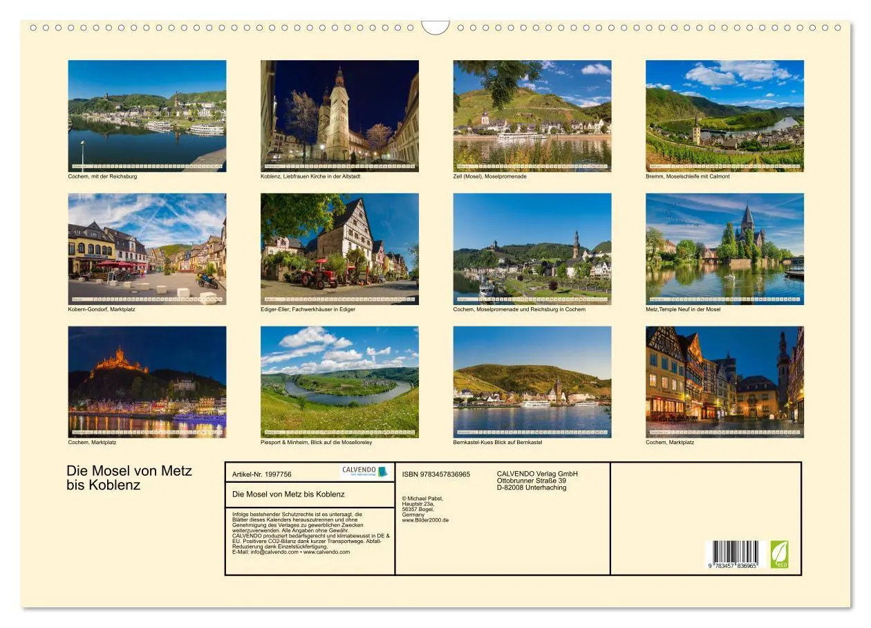 Bild: 9783457836965 | Die Mosel von Metz bis Koblenz (Wandkalender 2026 DIN A2 quer),...