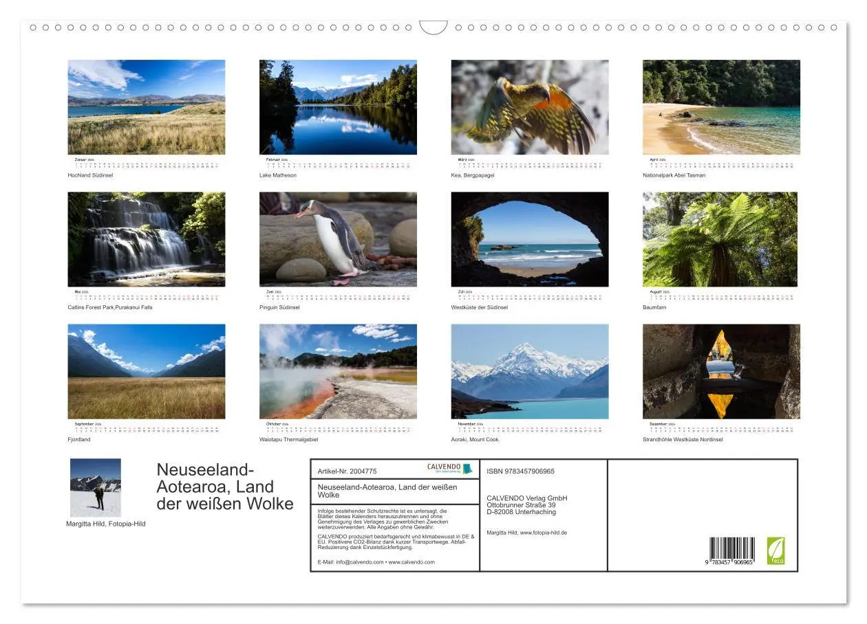 Bild: 9783457906965 | Neuseeland-Aotearoa, Land der weißen Wolke (Wandkalender 2026 DIN...