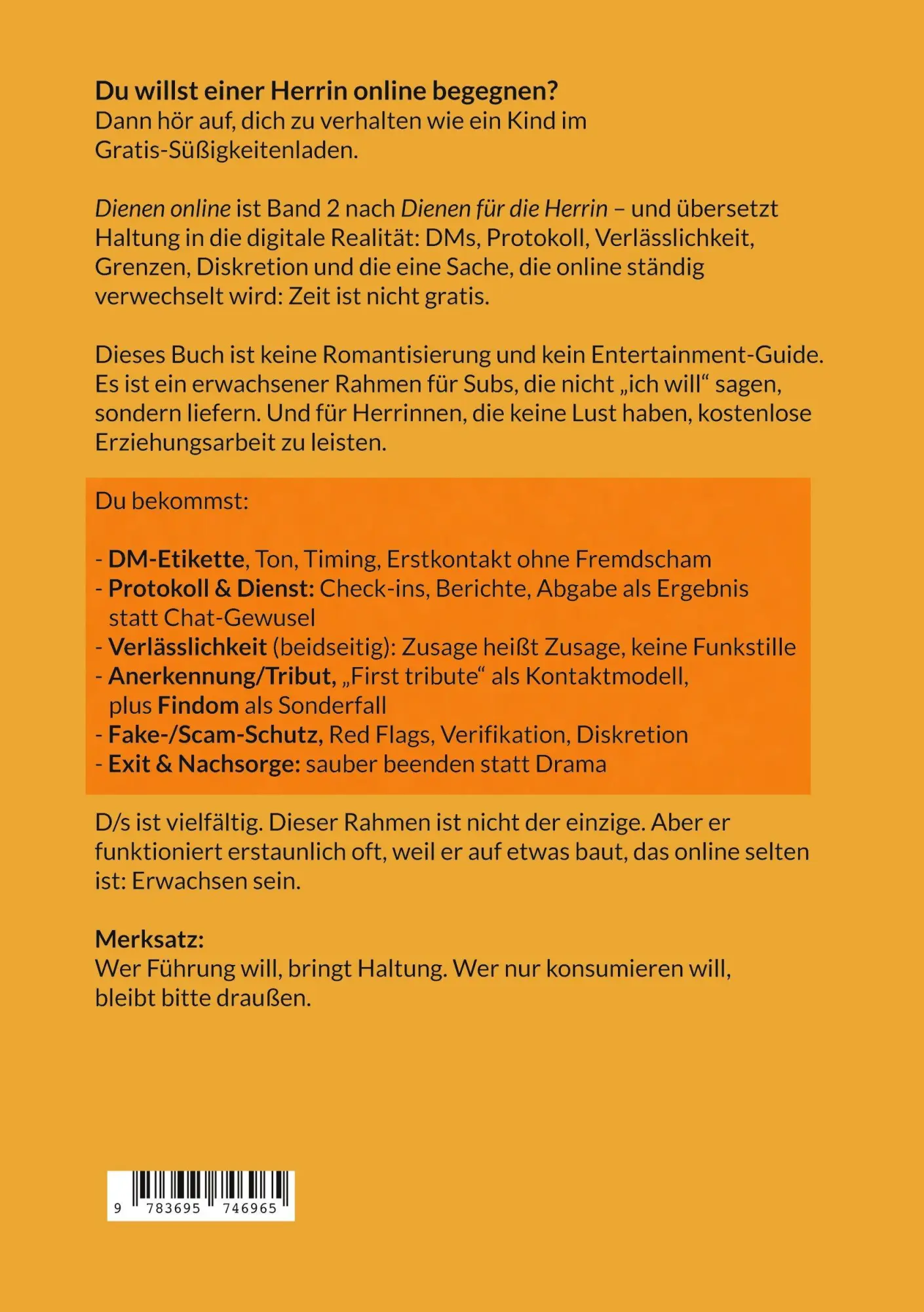 Rückseite: 9783695746965 | Dienen online | Alexander Lardo | Taschenbuch | Dienen für die Herrin