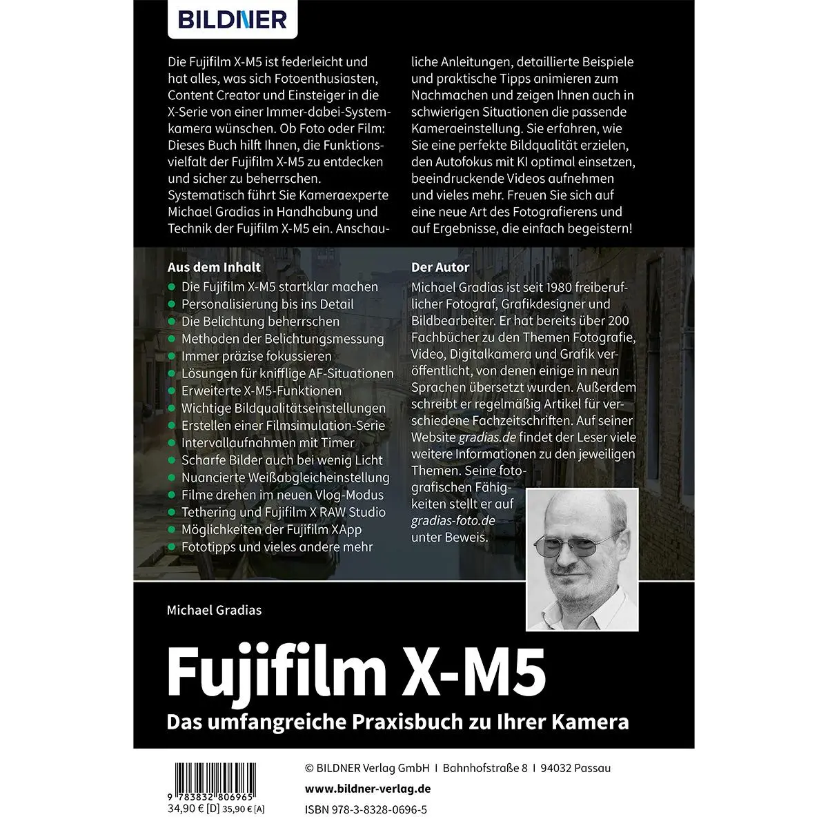 Rückseite: 9783832806965 | Fujifilm X-M5 | Das umfangreiche Praxisbuch zu Ihrer Kamera! | Gradias