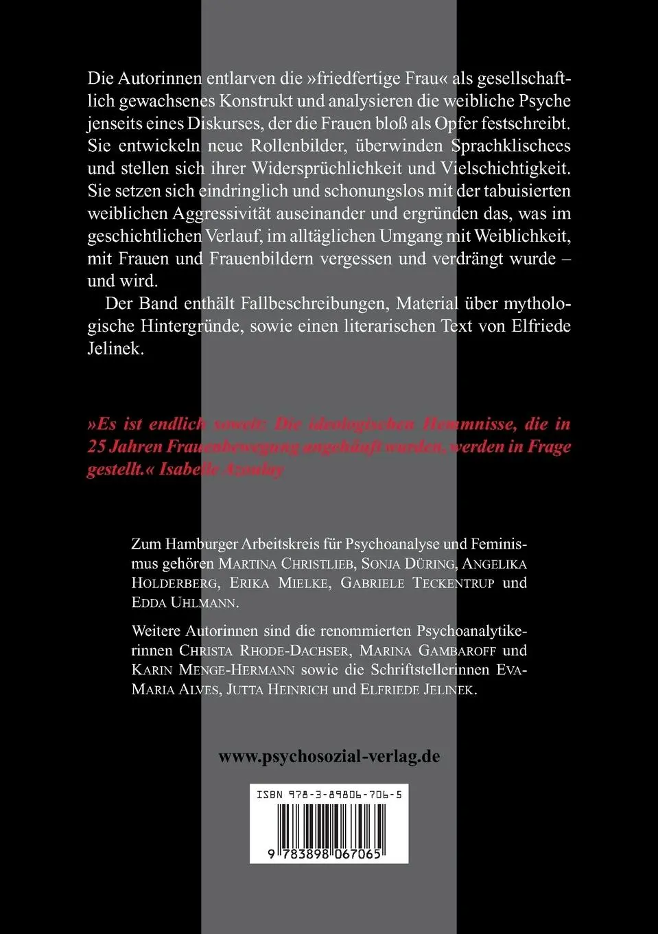 Rückseite: 9783898067065 | Evas Biss | Hamburger Arbeitskreis für Psychoanalyse und Feminismus