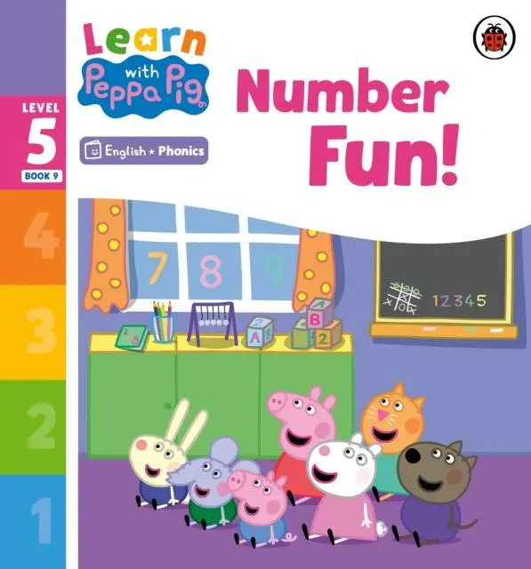Cover: 9780241577165 | Learn with Peppa Phonics Level 5 Book 9 - Number Fun! (Phonics Reader)