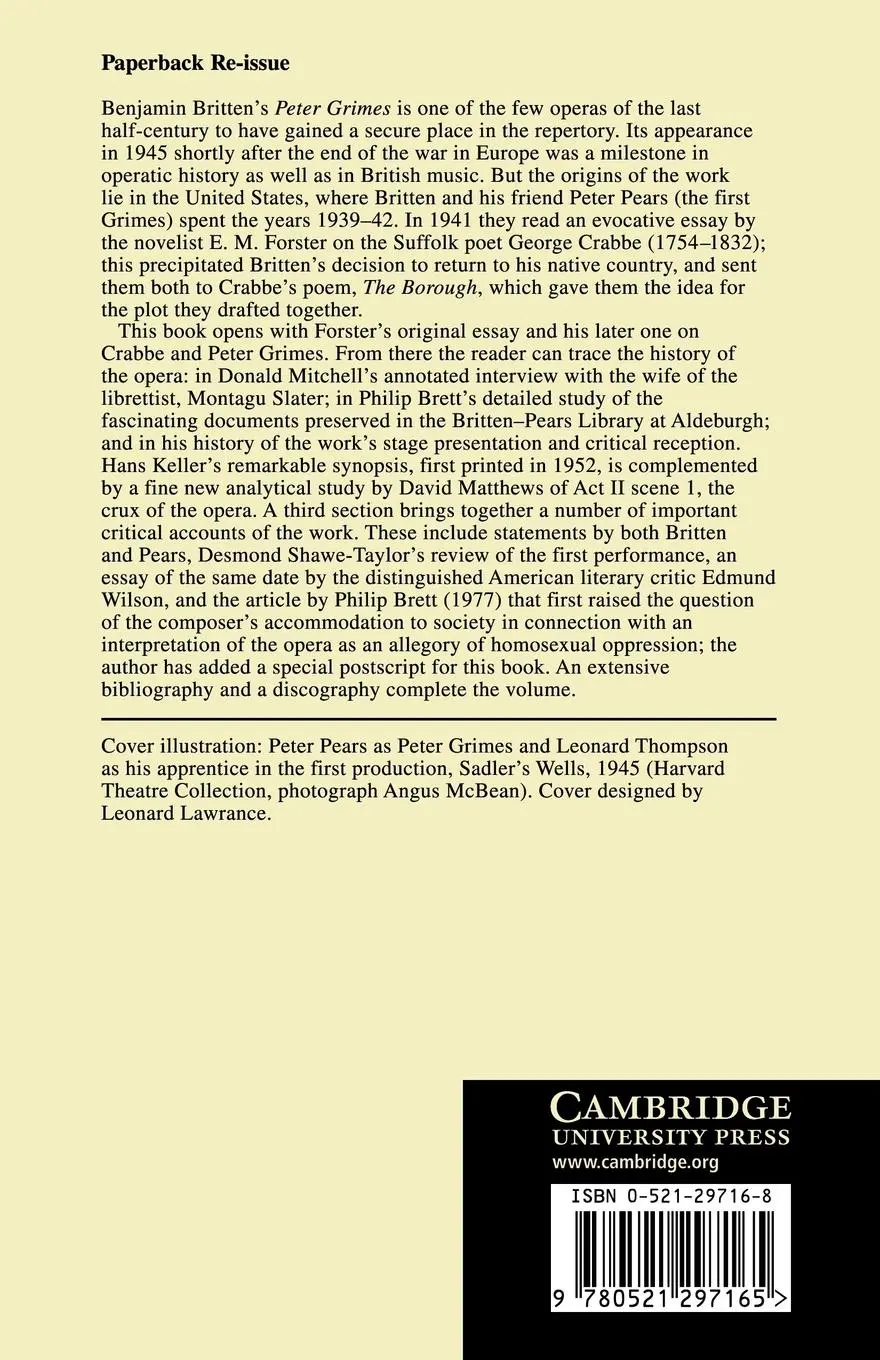 Rückseite: 9780521297165 | Benjamin Britten | Peter Grimes | Peter Grimes | Taschenbuch | 2008