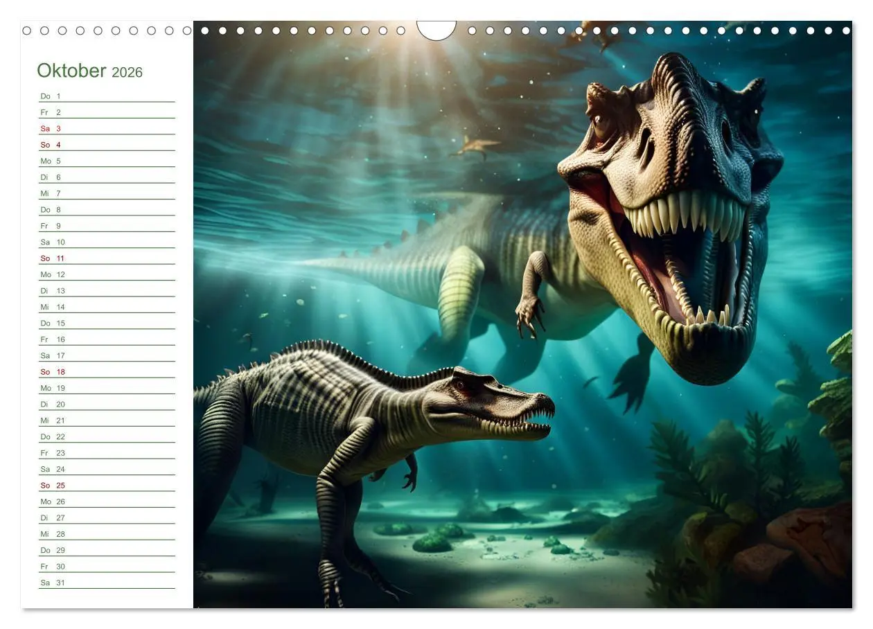 Bild: 9783457267165 | KI Dinosaurier - Herrscher der Lüfte, Land und Meer (Wandkalender...