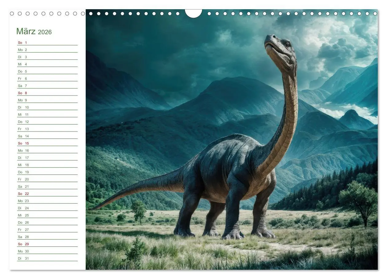 Bild: 9783457267165 | KI Dinosaurier - Herrscher der Lüfte, Land und Meer (Wandkalender...