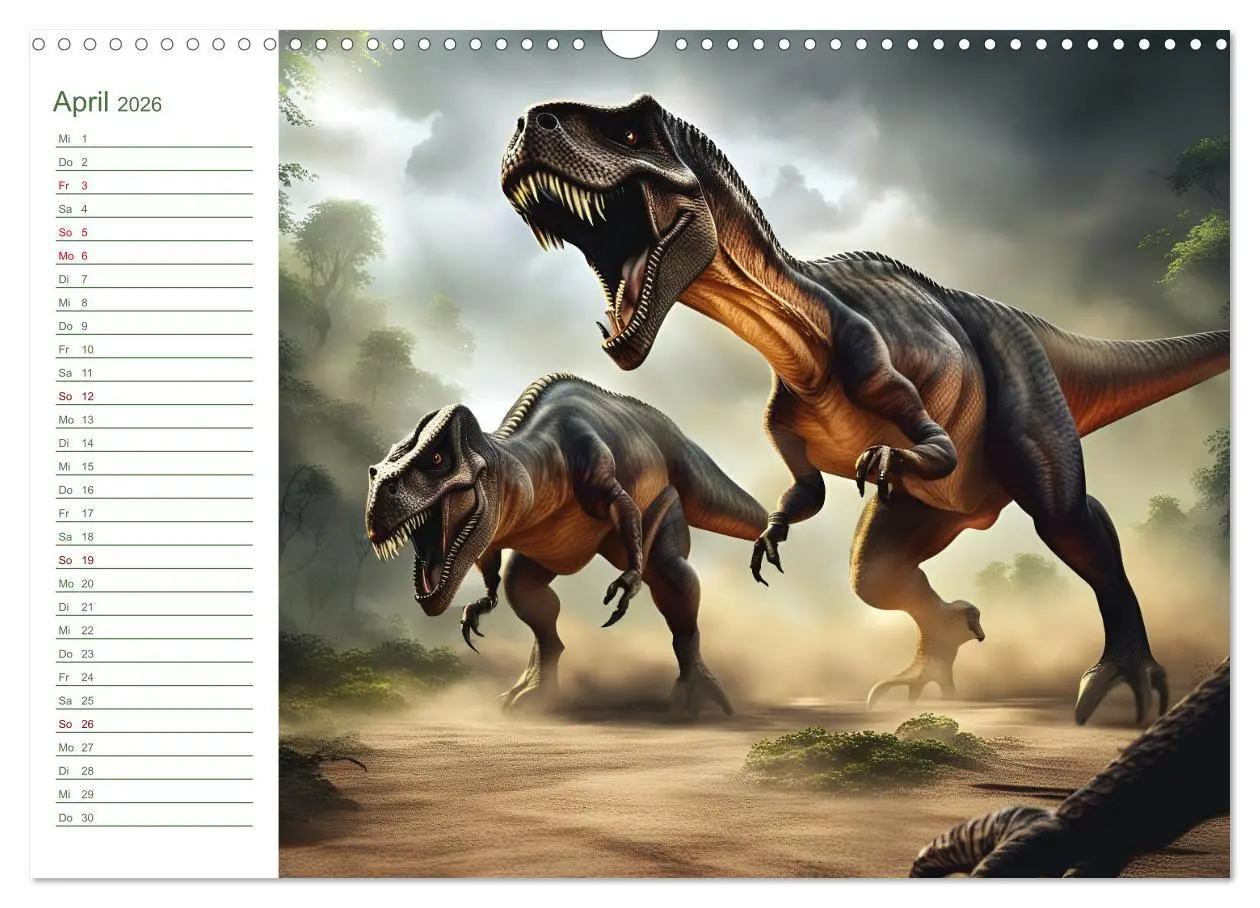 Bild: 9783457267165 | KI Dinosaurier - Herrscher der Lüfte, Land und Meer (Wandkalender...